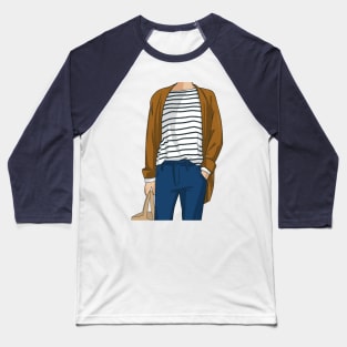 The girl in striped Baseball T-Shirt